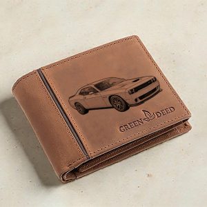 Fényképes gravírozott bőr pénztárca férfiaknak