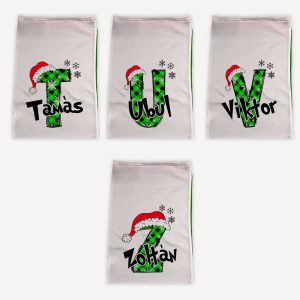 Névre szóló Mikulás zsák monogrammal Grincs edition