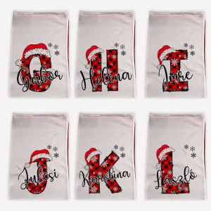 Névre szóló Mikulás zsák monogrammal