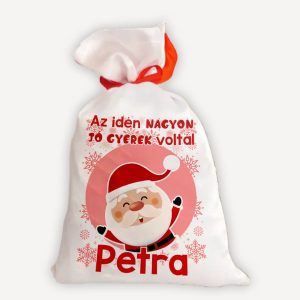 Névre szóló Mikulás zsák télapóval– Az idén nagyon jó gyerek voltál!