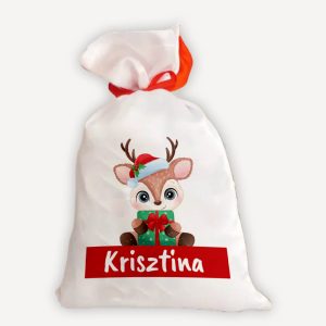 Névre szóló Mikulás zsák – Cuki renszarvassal