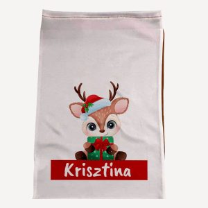 Névre szóló Mikulás zsák – Cuki renszarvassal