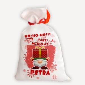 Névre szóló Mikulás zsák manóval – Ho-ho-ho! Itt járt a Mikulás!